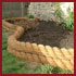 Coir rope border for a raised bed